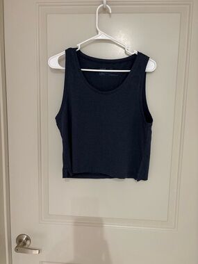 Pact Cropped Tank Top - Blue Organic Cotton NWOT Size XL